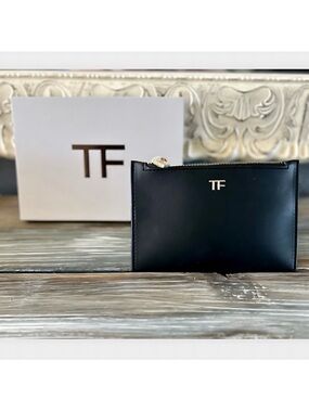 Tom Ford TF Black  Zip Pouch / Card Holder – New in Box